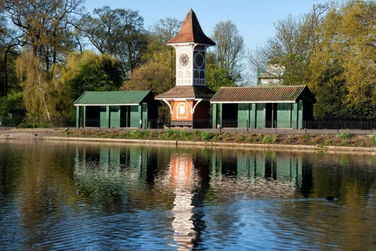 A park with lake in Ilford